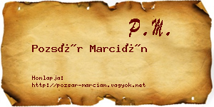 Pozsár Marcián névjegykártya